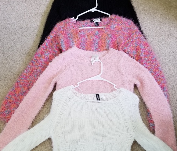various Sweaters - Cropped Fuzzy Sweater Bundle (varied brands)